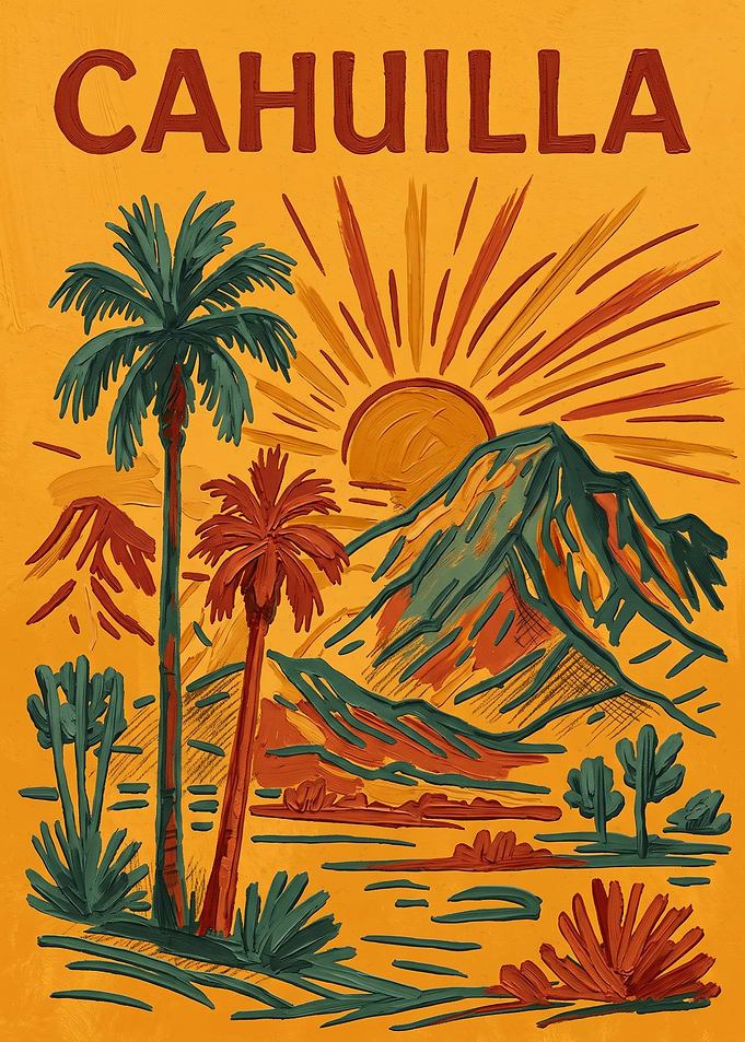 Cahuilla Palm Springs Landscape Oil Painting Style