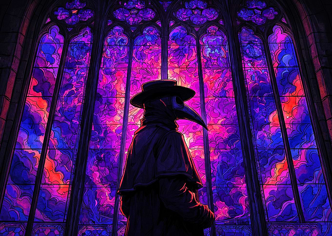 Plague Doctor Stained Glass Art