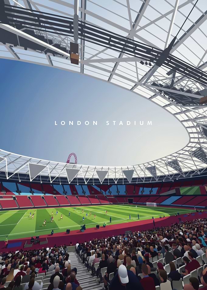 London Stadium Soccer Match Illustration