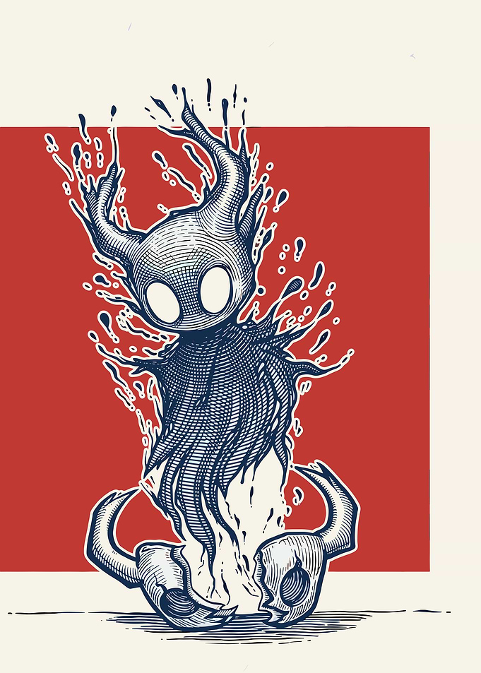 Hollow Knight Ink Illustration