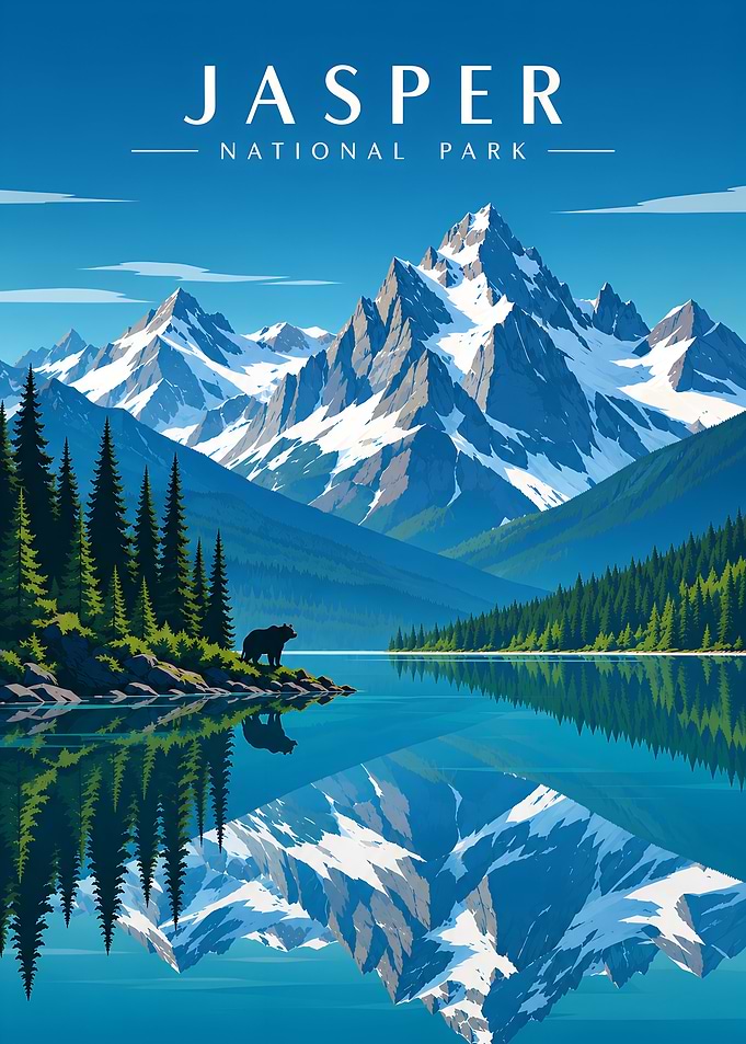 Jasper National Park Travel Poster