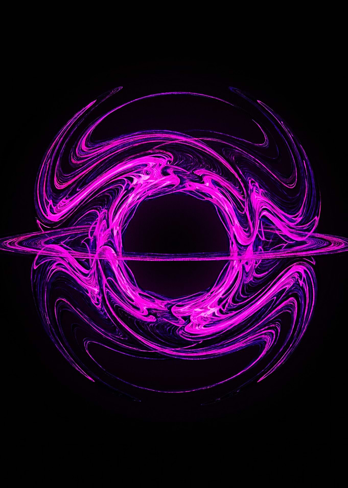 Abstract Neon Purple Fractal Sphere