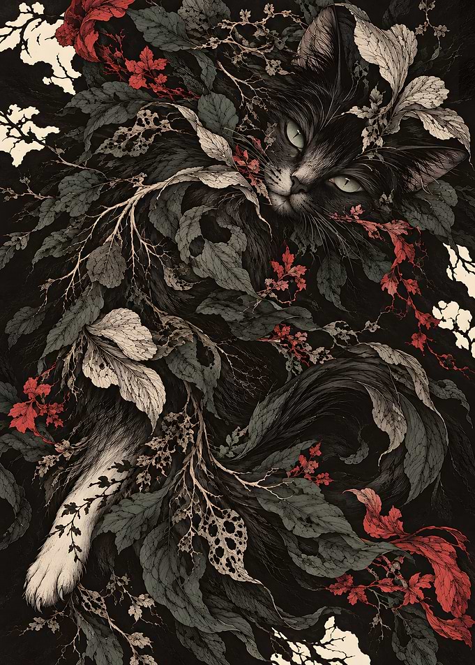 Veil of Leaves — Black Cat