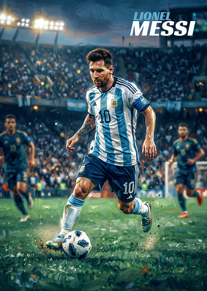 Lionel Messi Argentina Soccer Poster