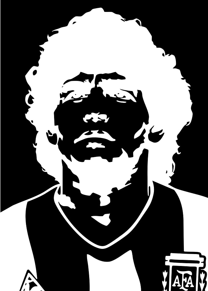 Diego Maradona Stencil Portrait