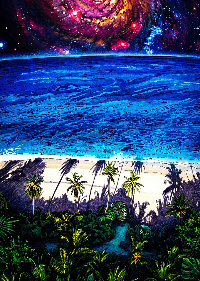 Cosmic Beach Tropical Landscape