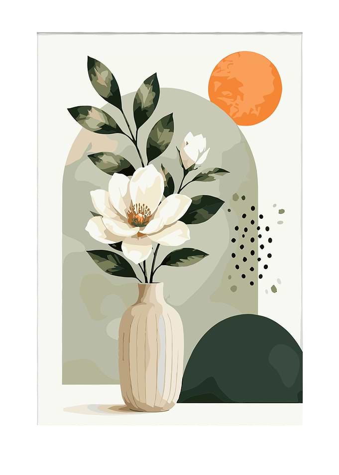 Minimalist Floral Vase Art Print