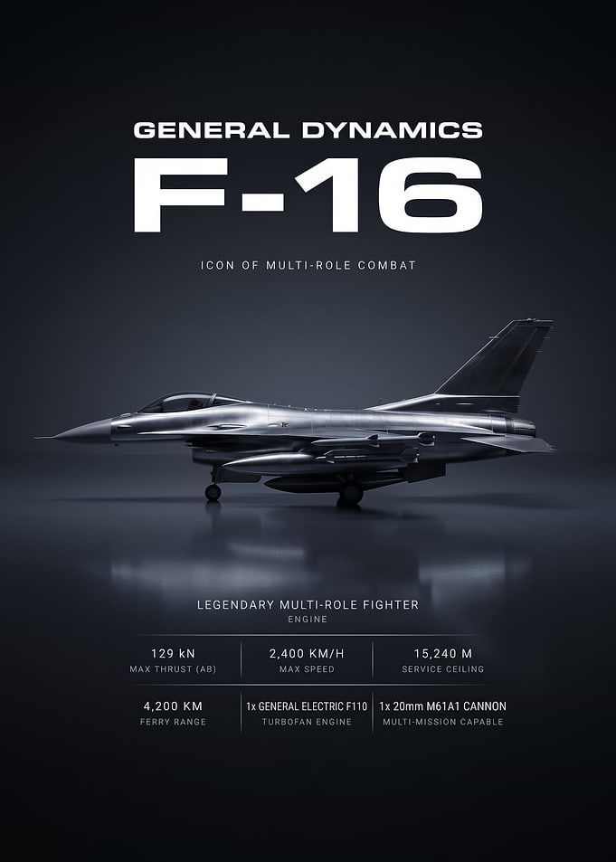 General Dynamics F-16 Fighter Jet Poster