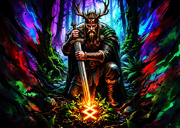 Celt Warrior Sword Psychedelic Art