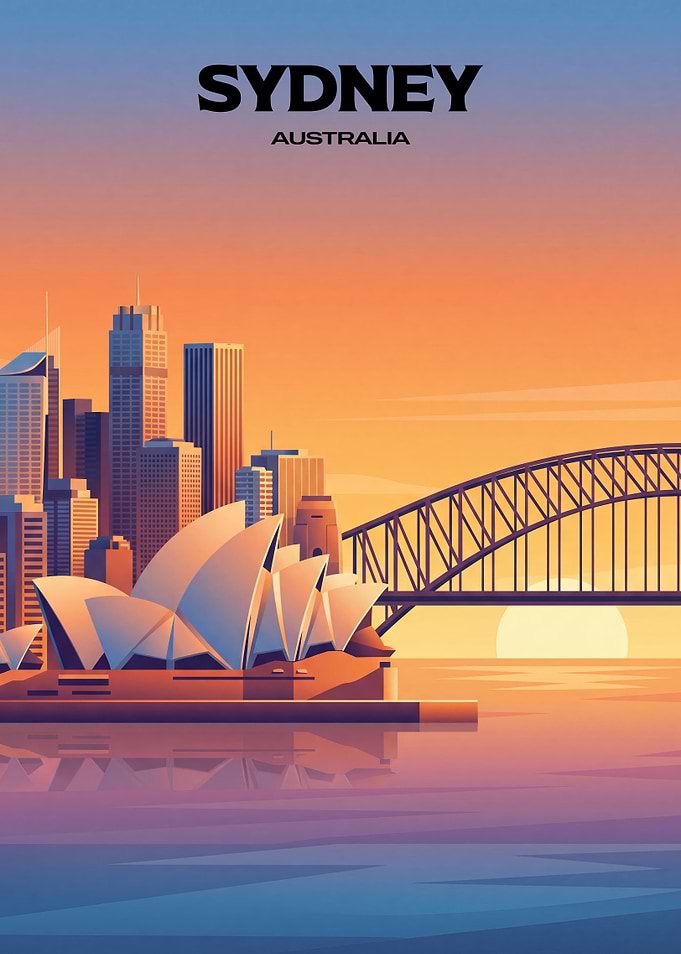 Sydney Australia Travel Poster