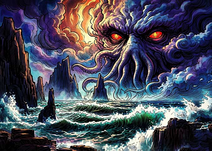Cosmic Horror Monster Sea Art Poste