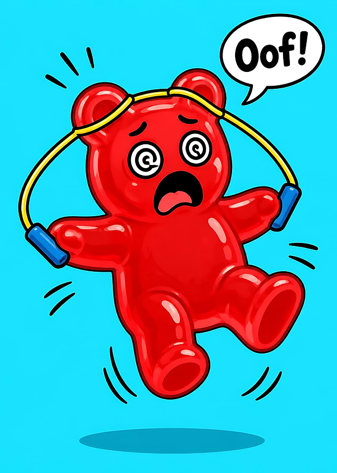 Funny Gummy Bear Jumping Rope
