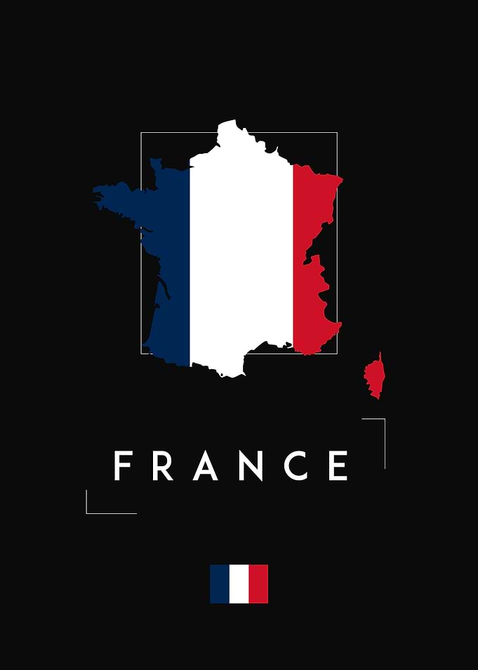 France Map Flag
