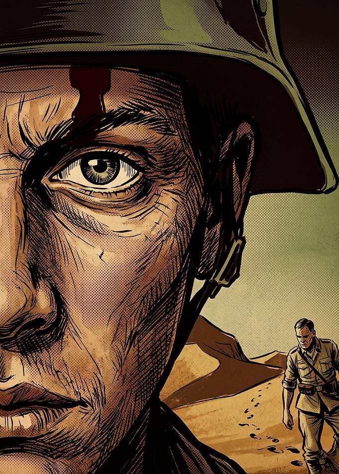 Military Soldier Desert Comic Art