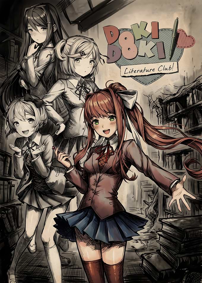 Doki Doki Literature Club Character Illustration