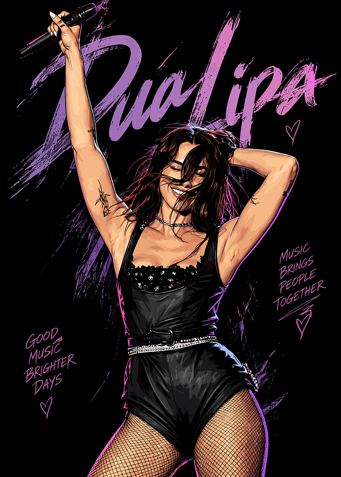Dua Lipa Pop Star Illustration