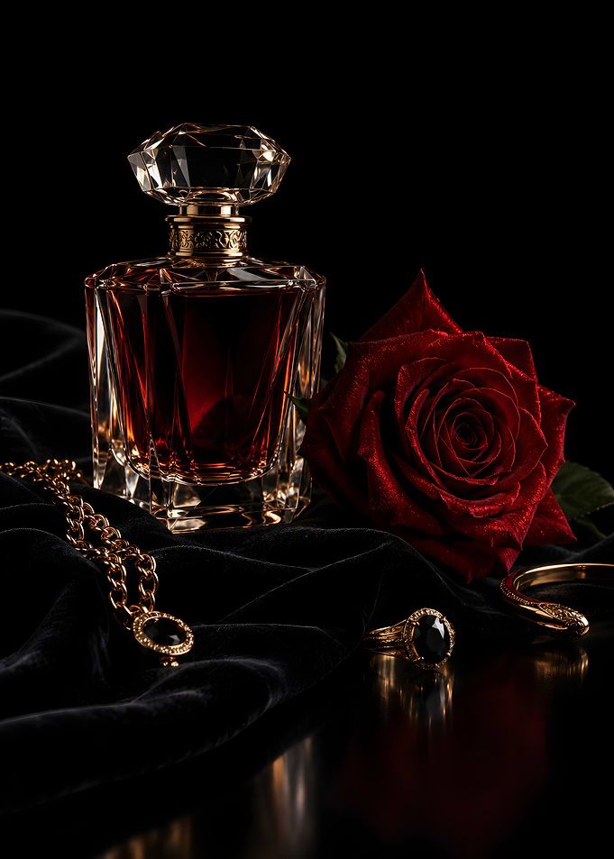 Luxury Perfume and Jewelry Still Life