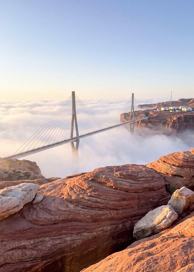Suspension Bridge Over Cloud Chasm