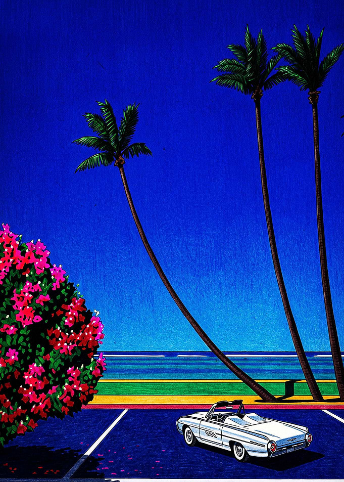 Retro Convertible by the Beach