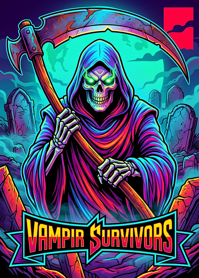 Vampire Survivors Grim Reaper Poster