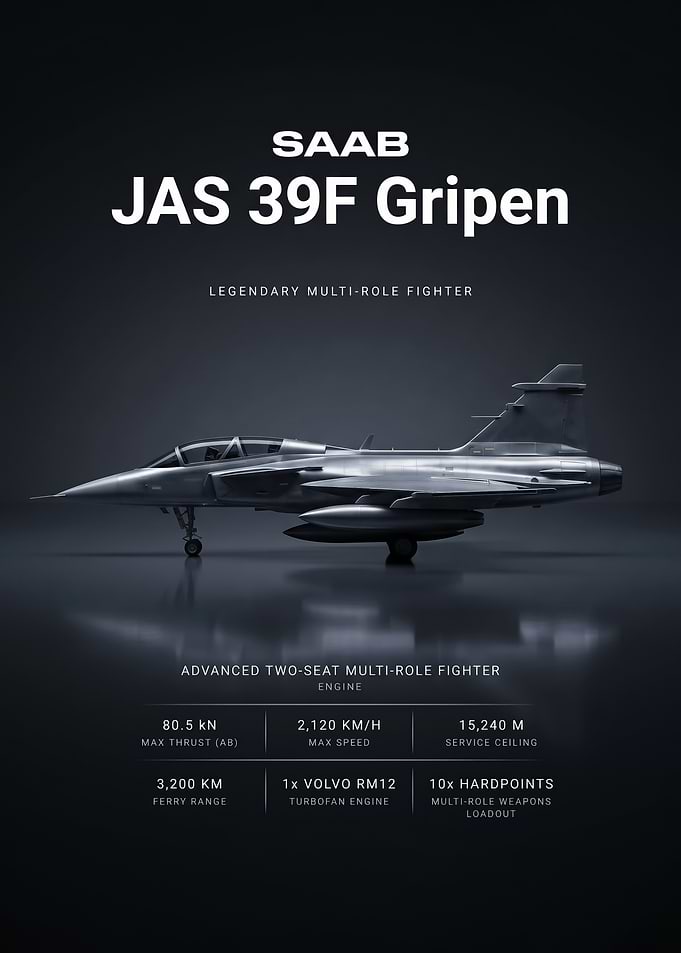 SAAB JAS 39F Gripen Fighter Poster