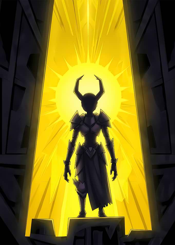 Horned Knight in Golden Light