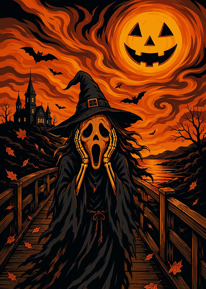 Scream Ghostface Witch Halloween Art