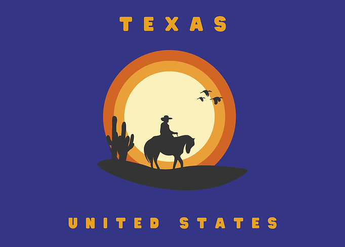 Texas Cowboy Sunset Minimalist Graphic