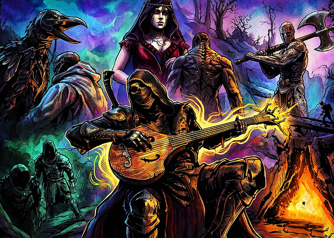 Bard Lute Magic Fantasy Art