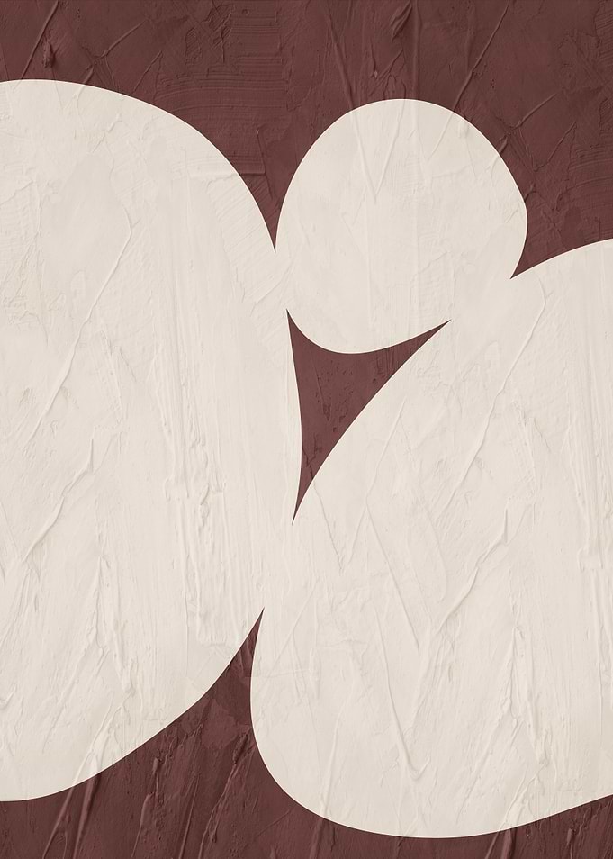Minimalist Abstract Cream and Brown Shapes