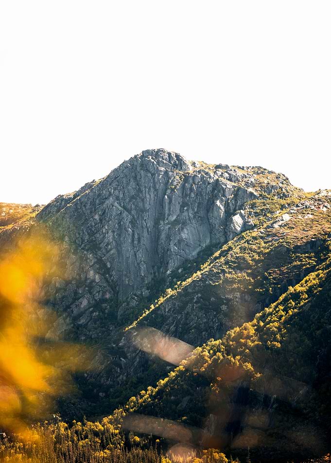 Rugged Mountain Peak in Autumn