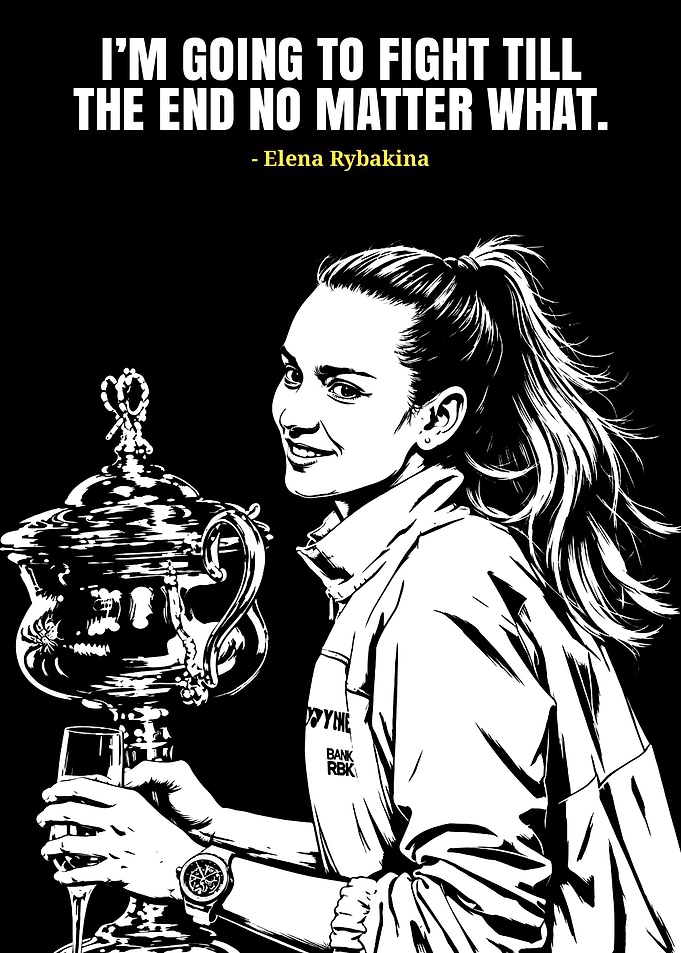 Elena Rybakina Inspirational Tennis Poster