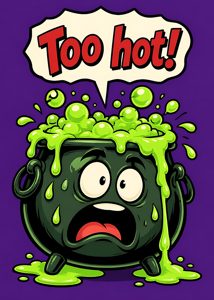 Funny Cartoon Witch Cauldron