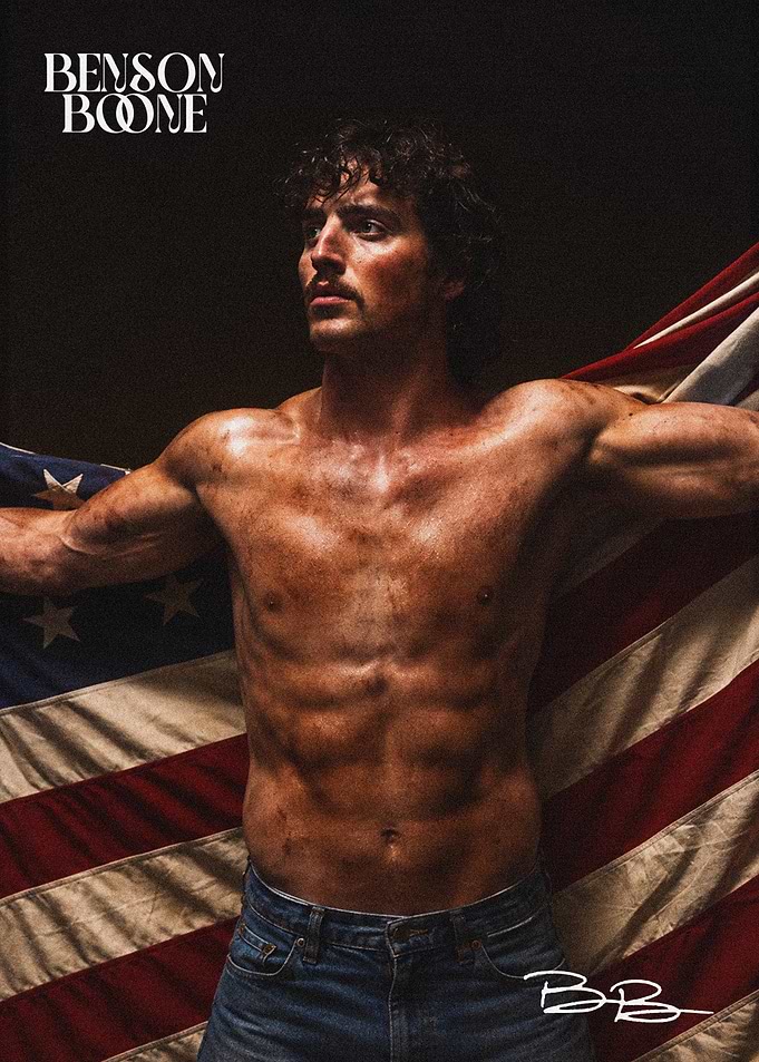 Benson Boone American Flag Portrait