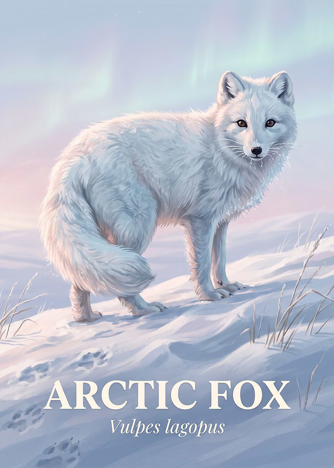 Arctic Fox in Snowy Landscape