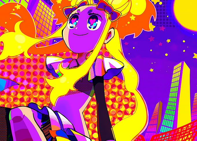 Pop Art Anime Girl Cityscape