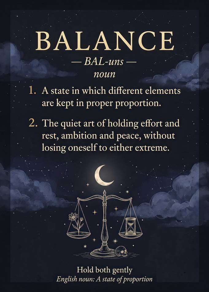 Balance Definition Inspirational Poster