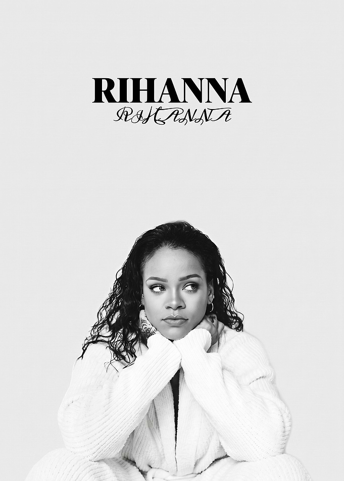 Rihanna Black and White Portrait Poster