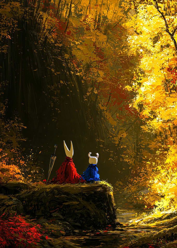 Hornet and Knight in Autumn Forest