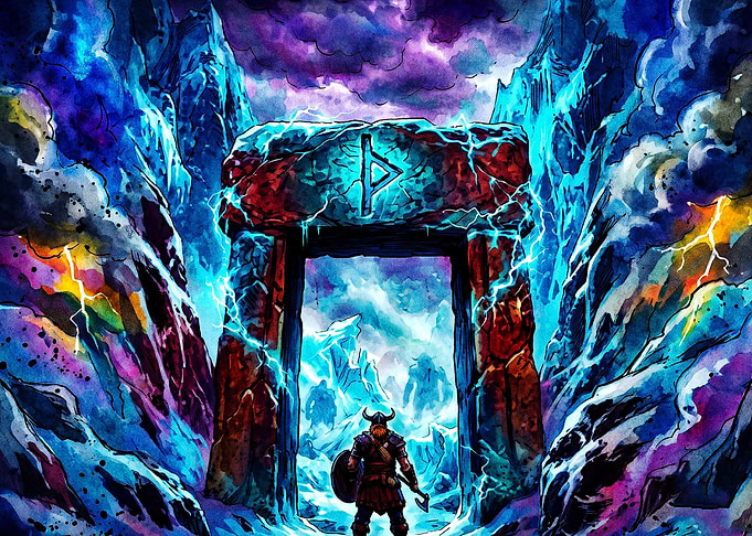 Viking Rune Portal Epic Fantasy Art