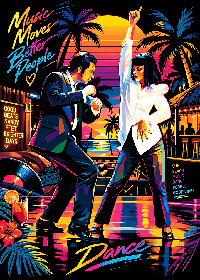 Pulp Fiction Retro Dance Poster