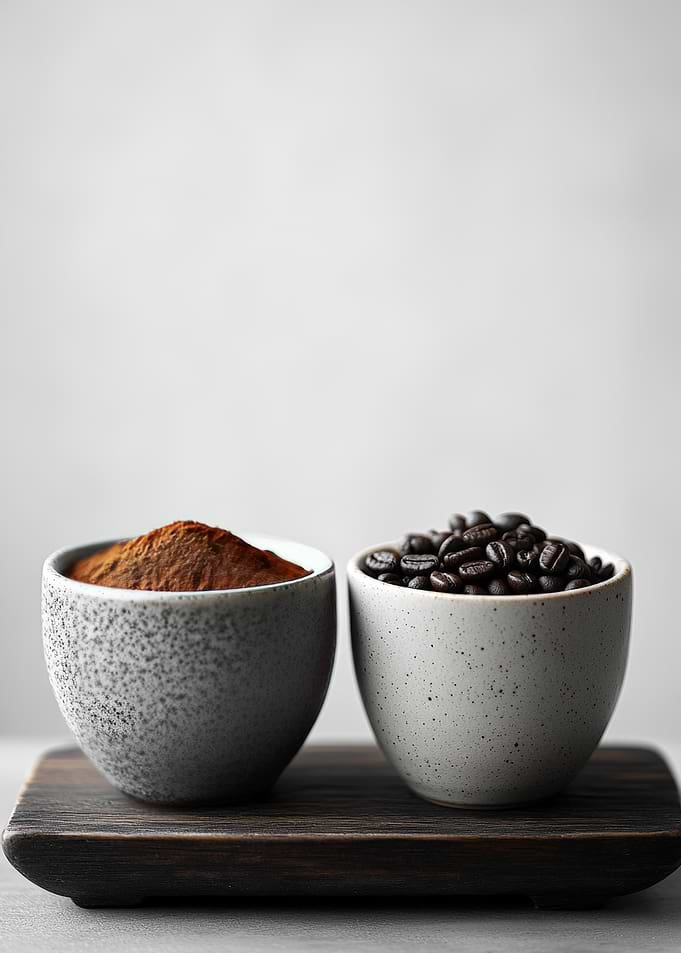 Coffee Beans and Ground Coffee Bowls