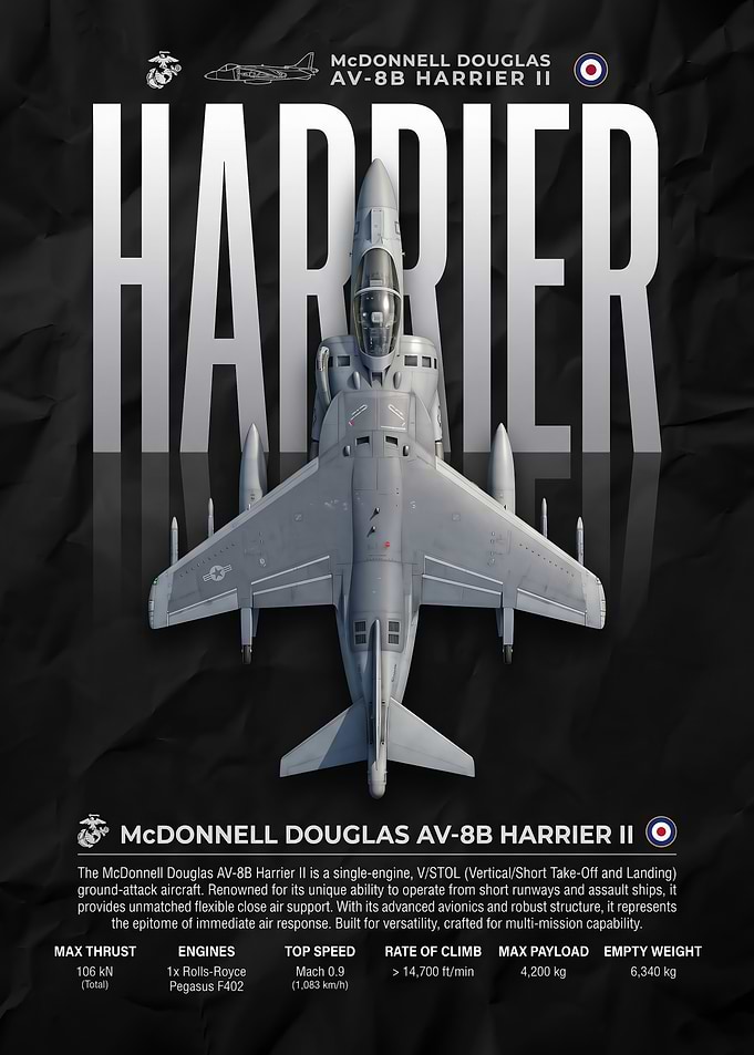 McDonnell Douglas AV-8B Harrier II Poster