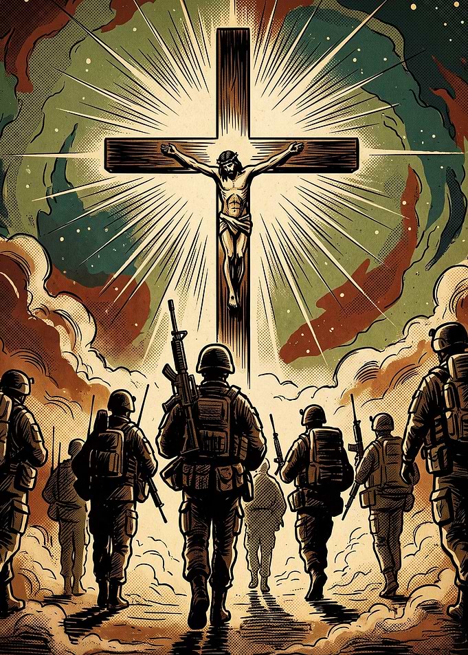 Jesus Soldier Military Retro Poster