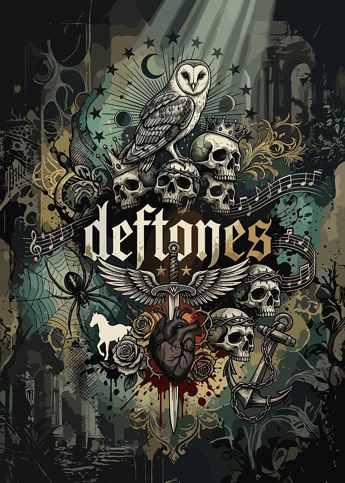 Deftones Gothic Surrealist Band Poster