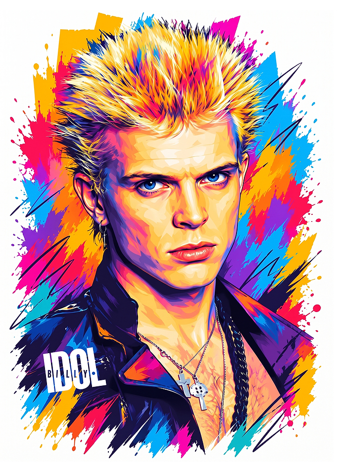 Billy Idol Vibrant Pop Art Portrait