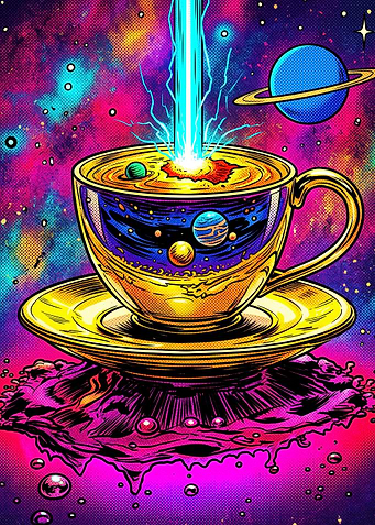 Cosmic Coffee Galaxy Trippy Art