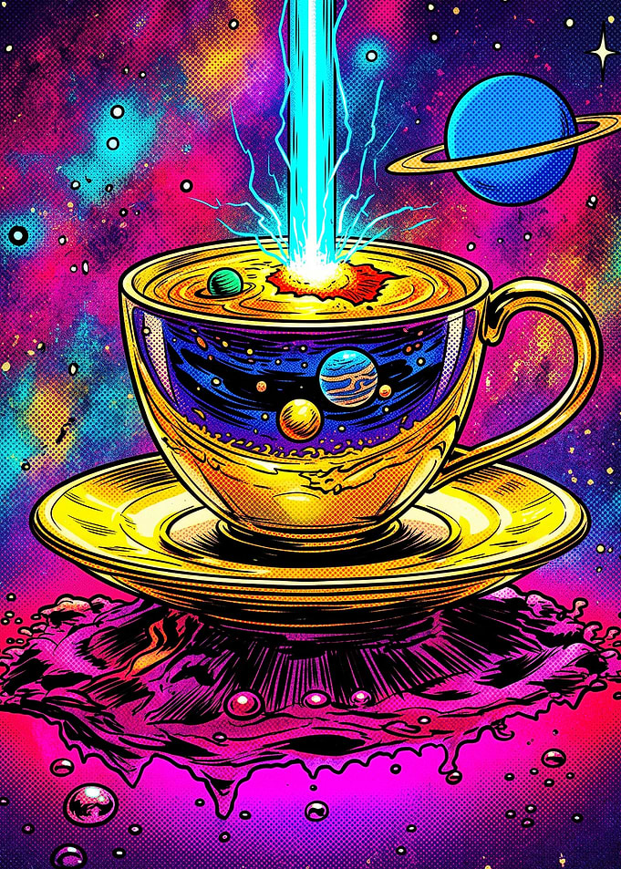 Cosmic Coffee Galaxy Trippy Art