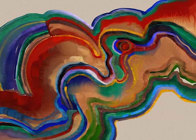 Abstract Colorful Fluid Waves