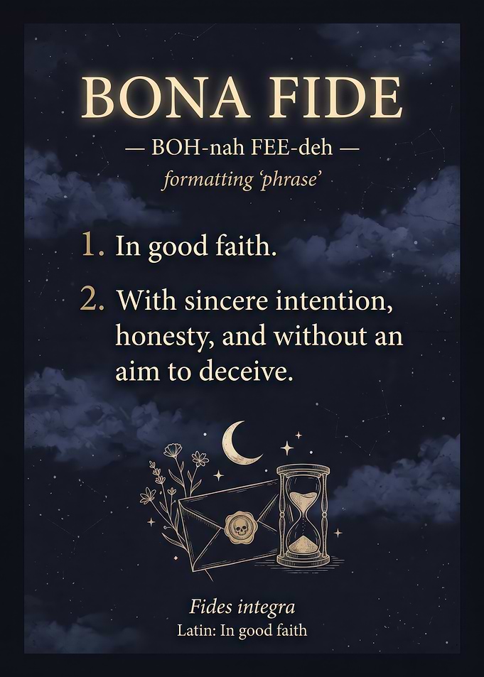 Bona Fide Definition Poster
